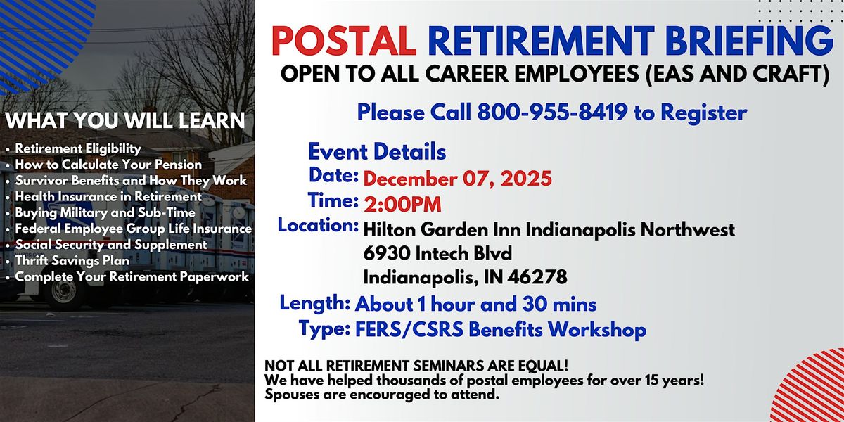 Postal Retirement Seminar Indianapolis - 12\/07\/25