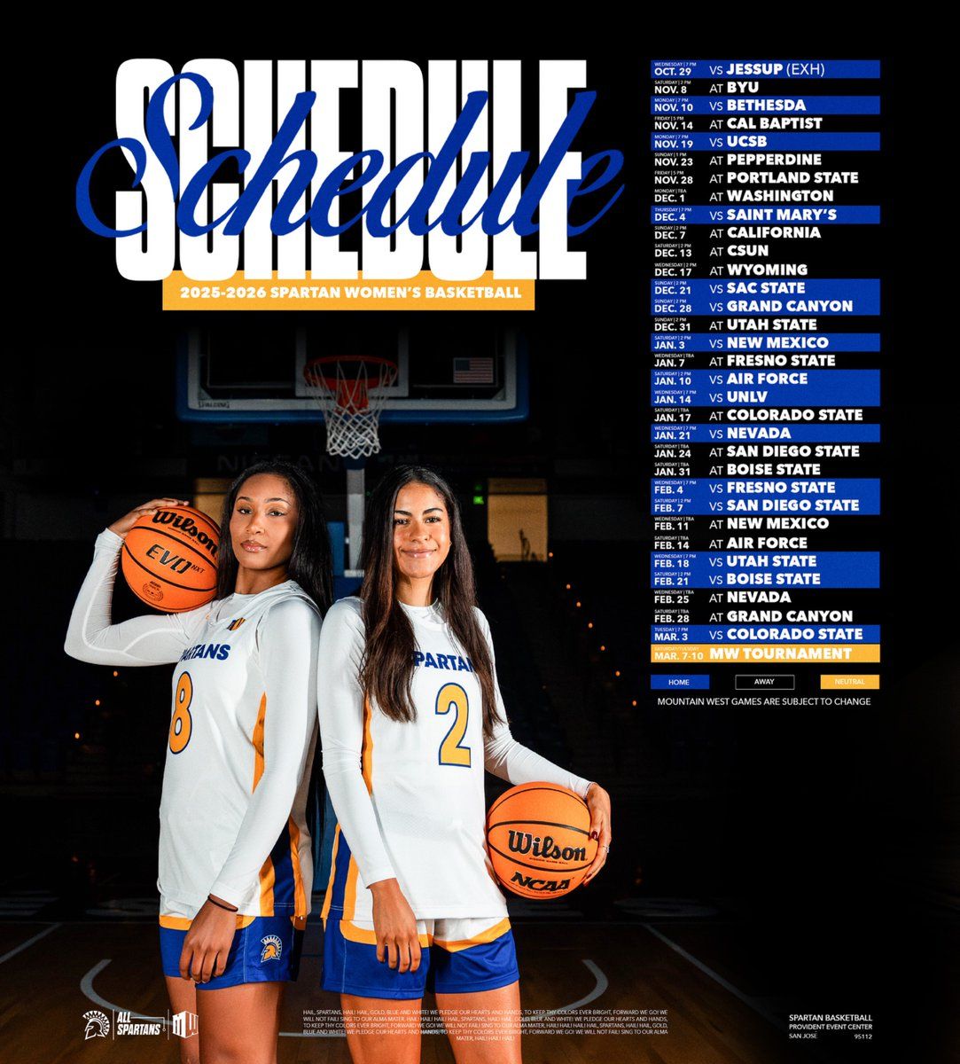 San Jose State Spartans Women's Basketball vs. Air Force Falcons