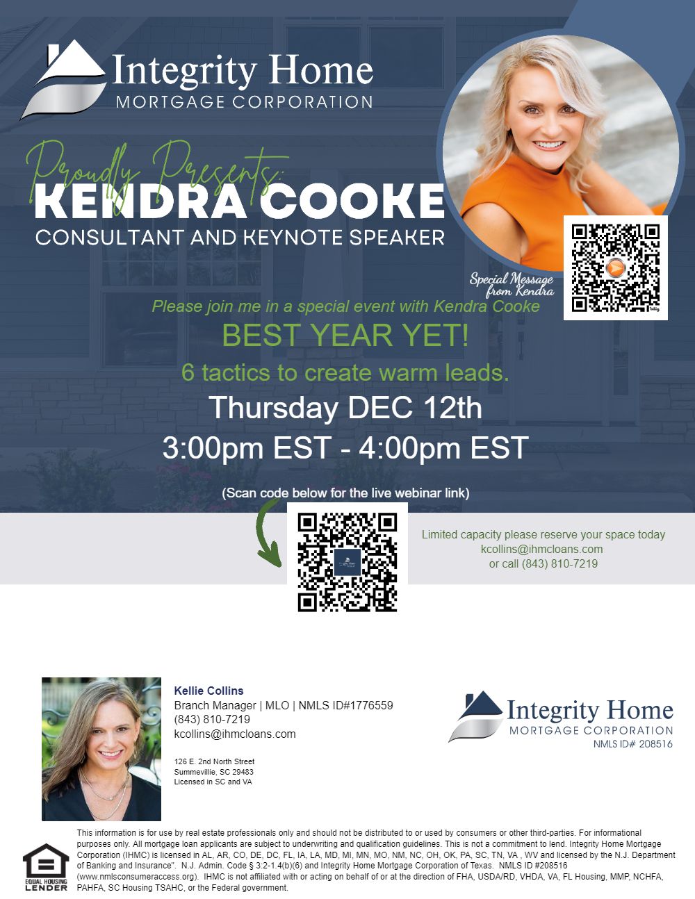 Happy Hour & Free Webinar for Real Estate Agents w\/Kendra Cooke