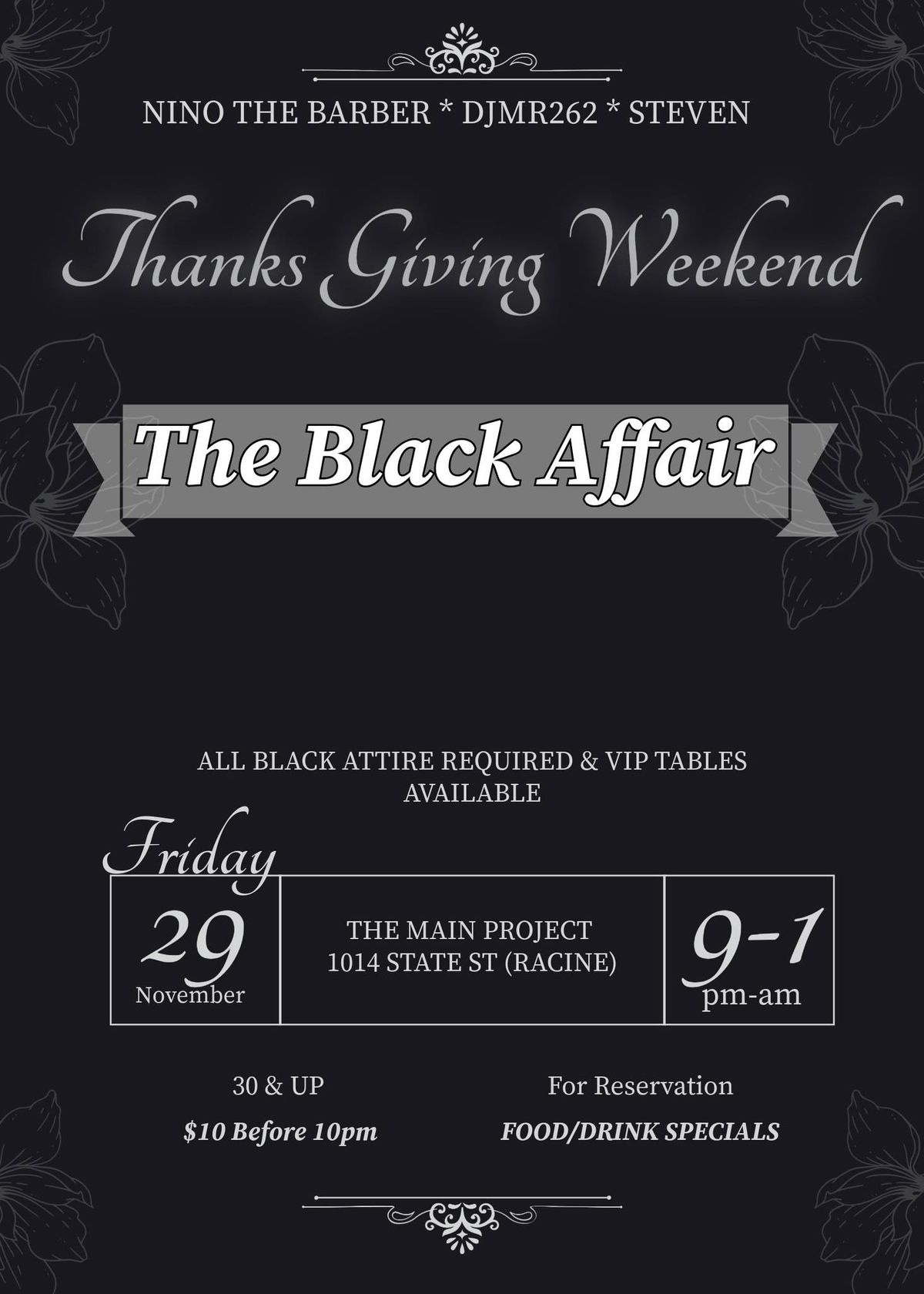 THE 262 BLACK AFFAIR \u201cFRI NOV 29th\u201d