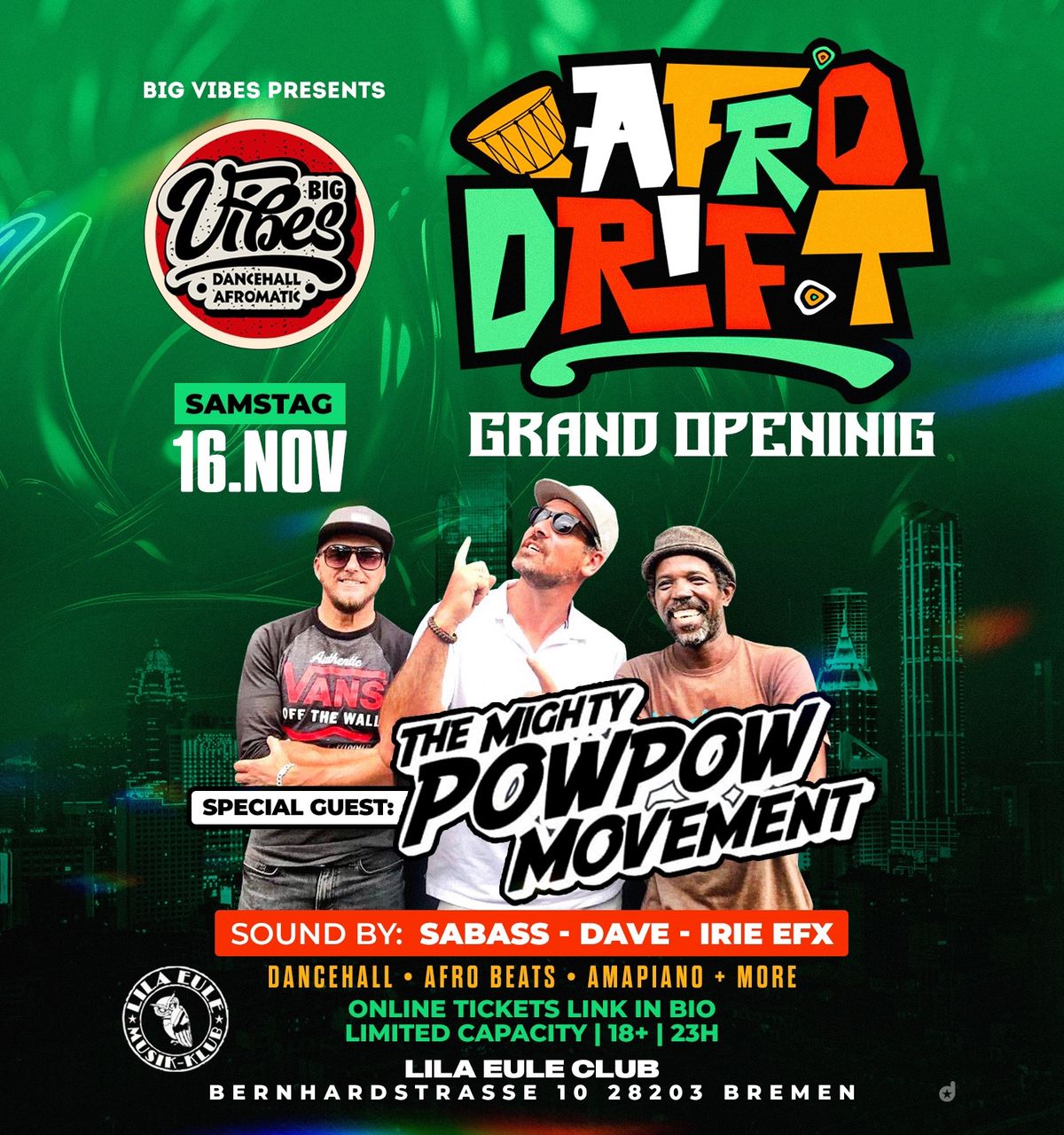 BIG VIBES AFRO DRIFT \ud83d\udd17 POW POW \ud83d\udccdLILA EULE 