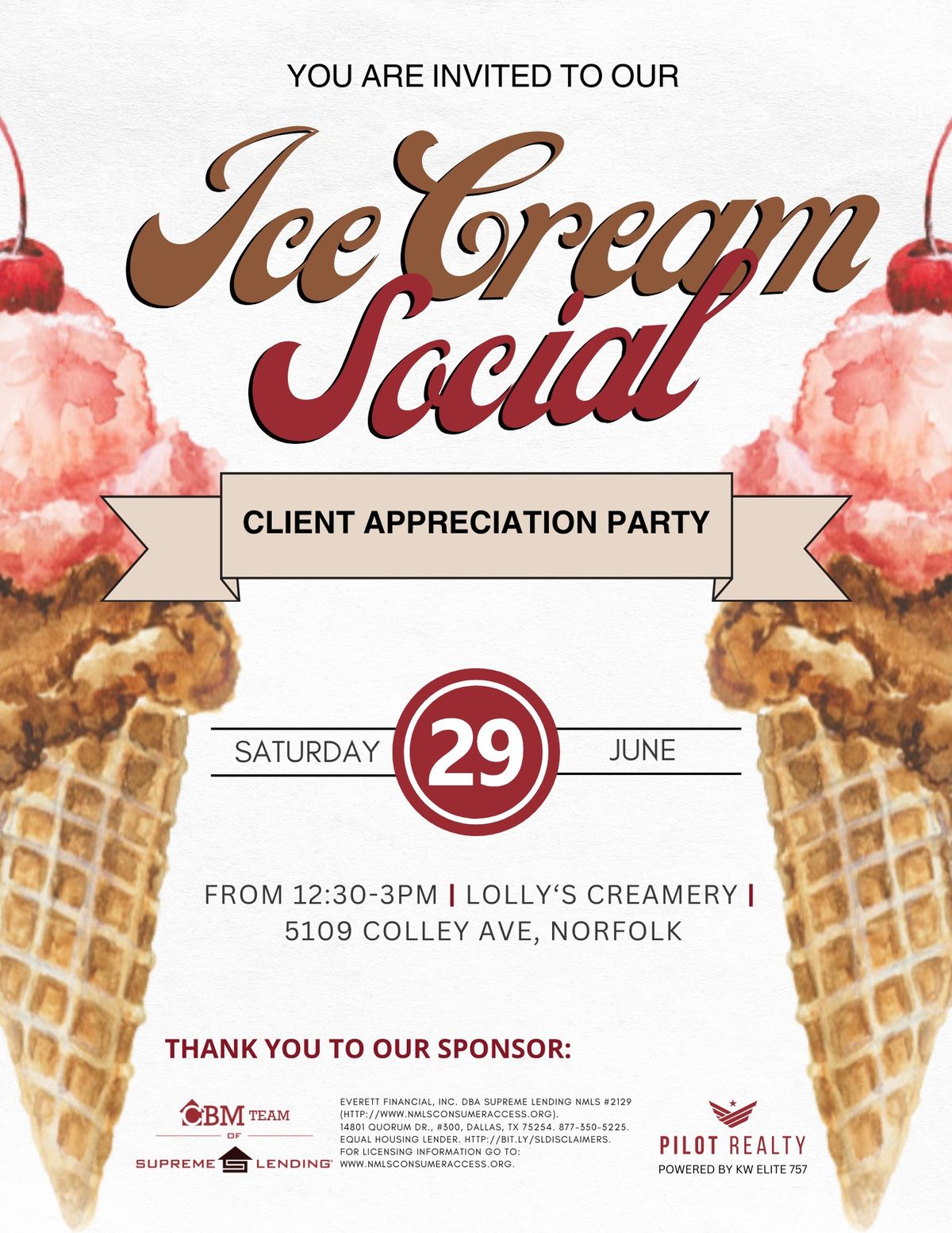 Ice Cream Social Client Appreciation Party