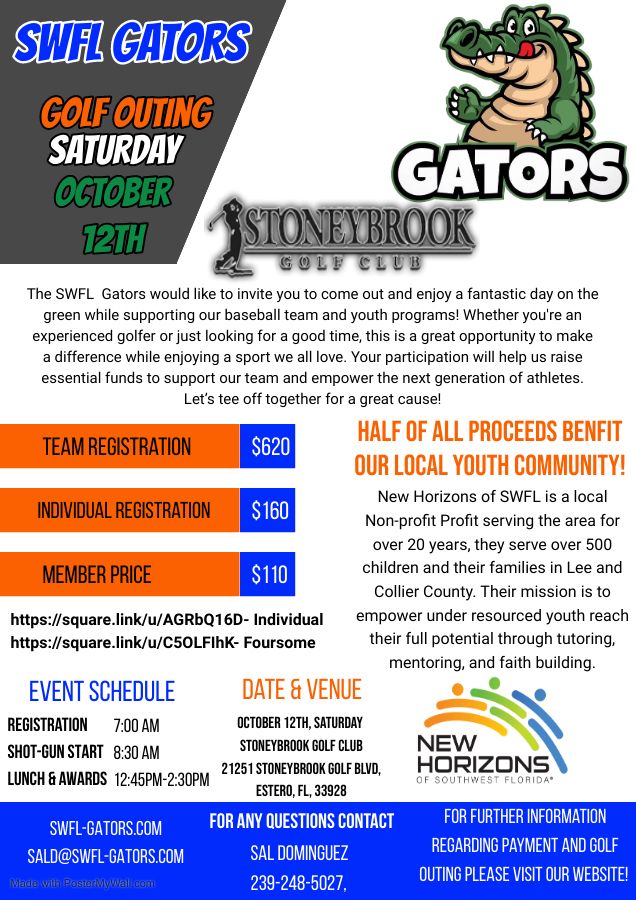 SWFL Gators Golf Outing with New Horizons of SWFL