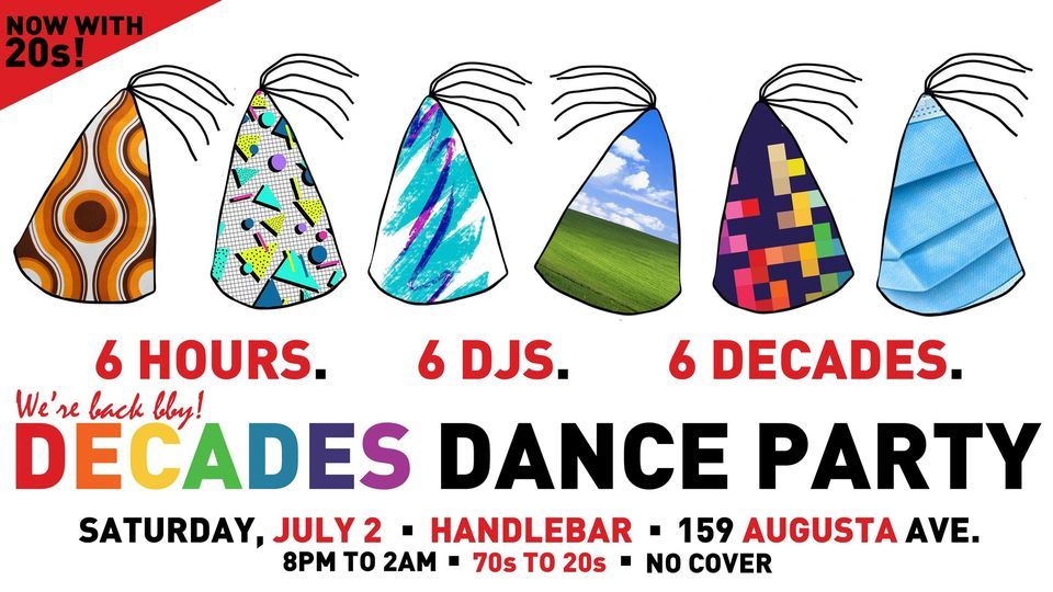Decades Dance Party returns!  1970s to 2020s!