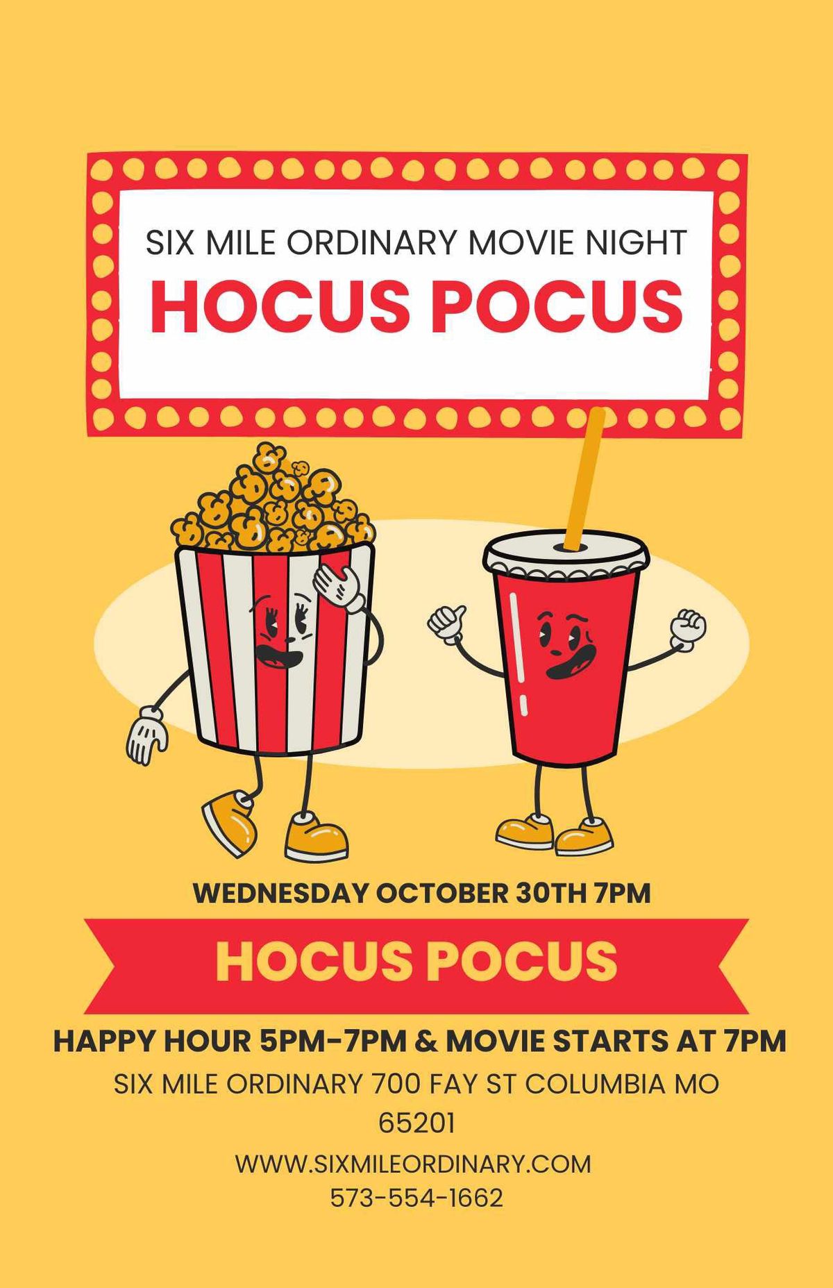 \u201cHocus Pocus\u201d Movie Night At Six Mile Ordinary 