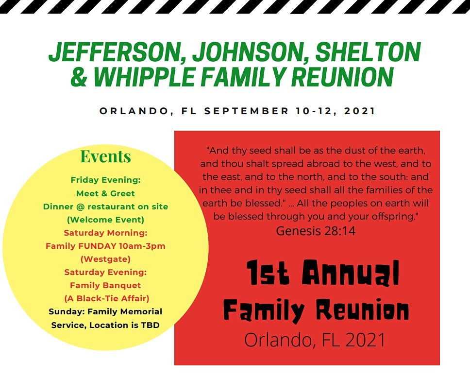 JEFFERSON, JOHNSON, SHELTON & WHIPPLE FAMILY REUNION