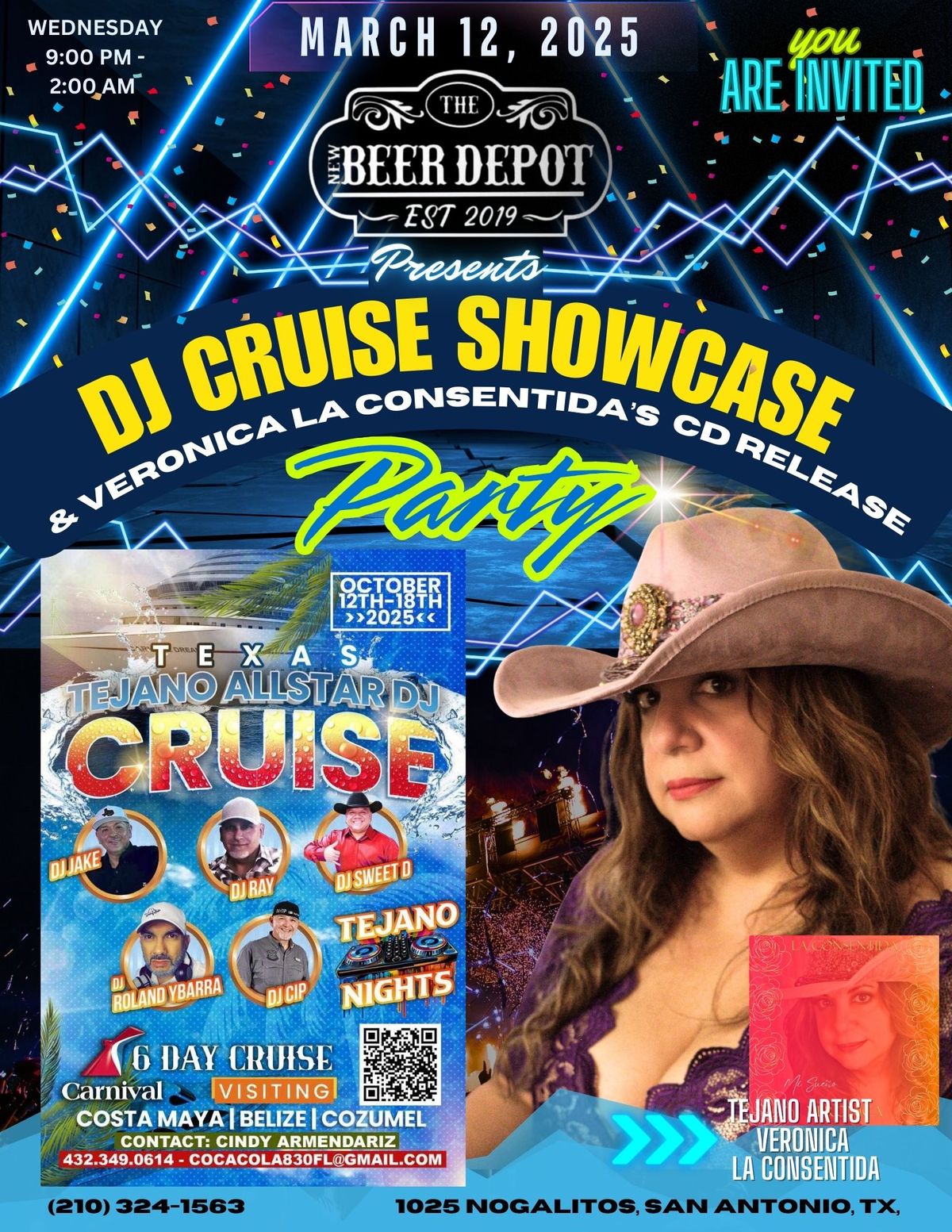 DJ CRUISE SHOWCASE AND CD RELEASE PARTY FOR VERONICA LA CONSENTIDA AT THE NEW BEER DEPOT!!