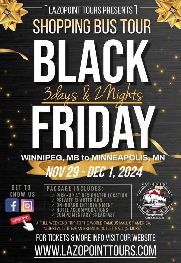 Black Friday Shopping Bus Tour - Minneapolis, MN