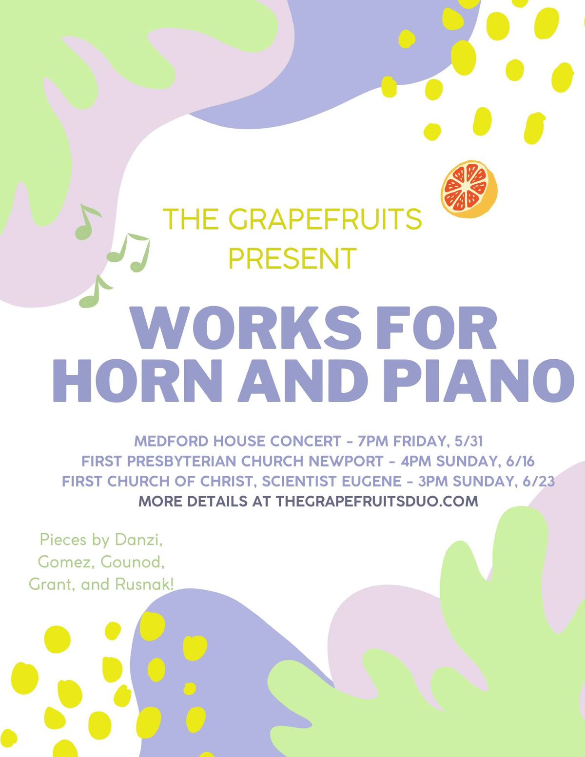 The Grapefruits Duo Presents Works for Horn and Piano