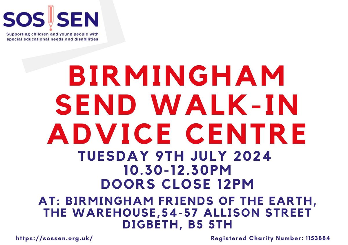 Birmingham SEND Walk-in Advice Centre