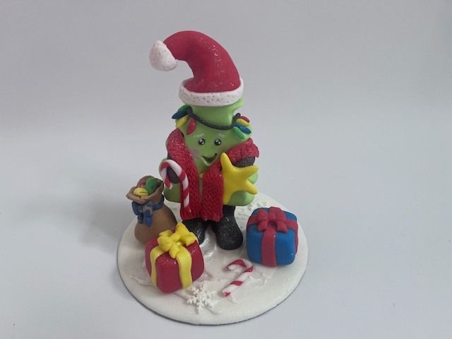 Santa Xmas Tree Cake Topper