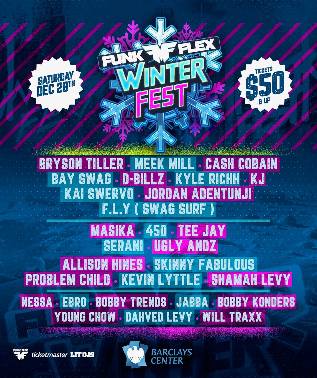 Funk Flex Winter Fest - Bryson Tiller, Meek Mill, Cash Cobain at Barclays Center