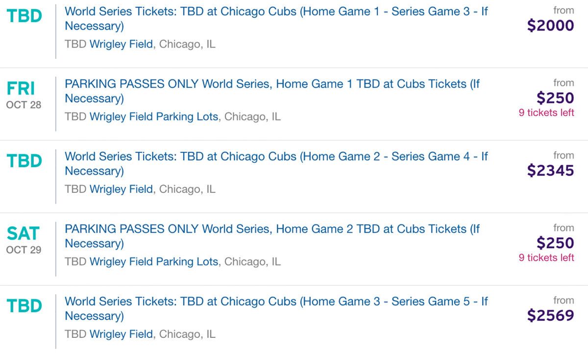 World Series: TBD at Chicago Cubs (Home Game 3)