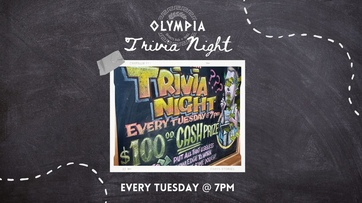 Trivia Tuesday $100 CASH TO 1st place FREE TO PLAY