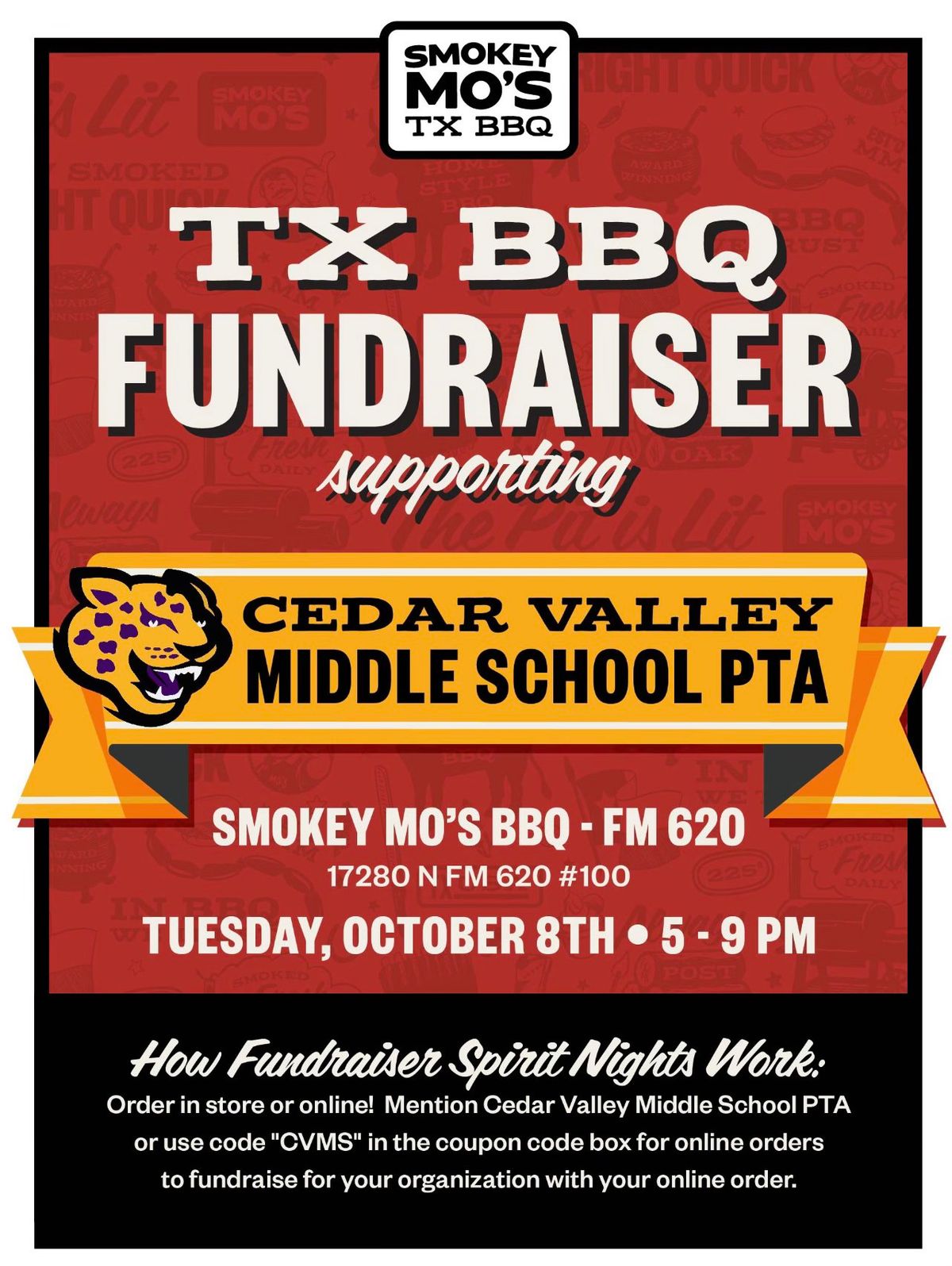 CeVMS Spirit Night at Smokey Mo's