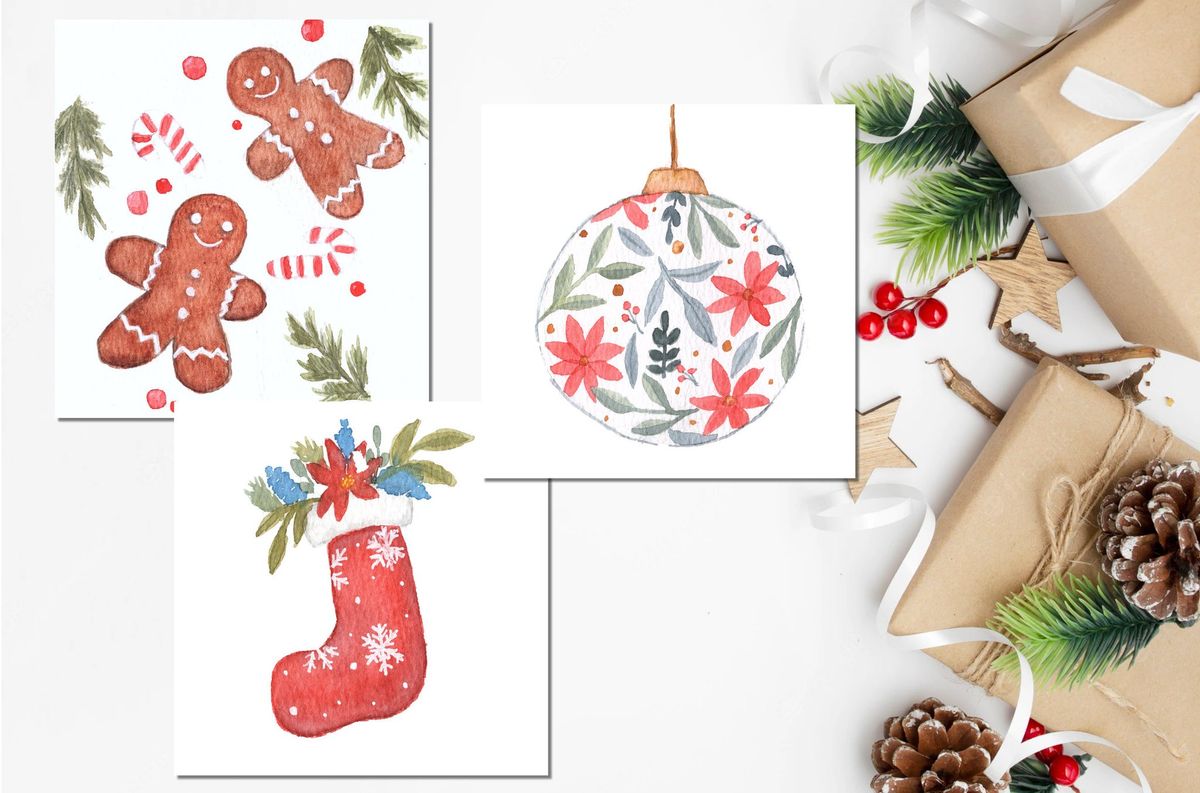 Paint Your Own Watercolour Christmas Cards - Riverview