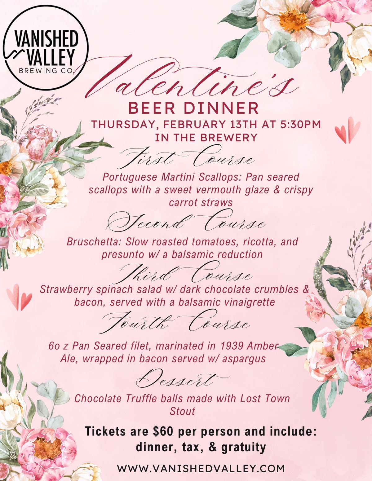 Valentine\u2019s Beer Dinner