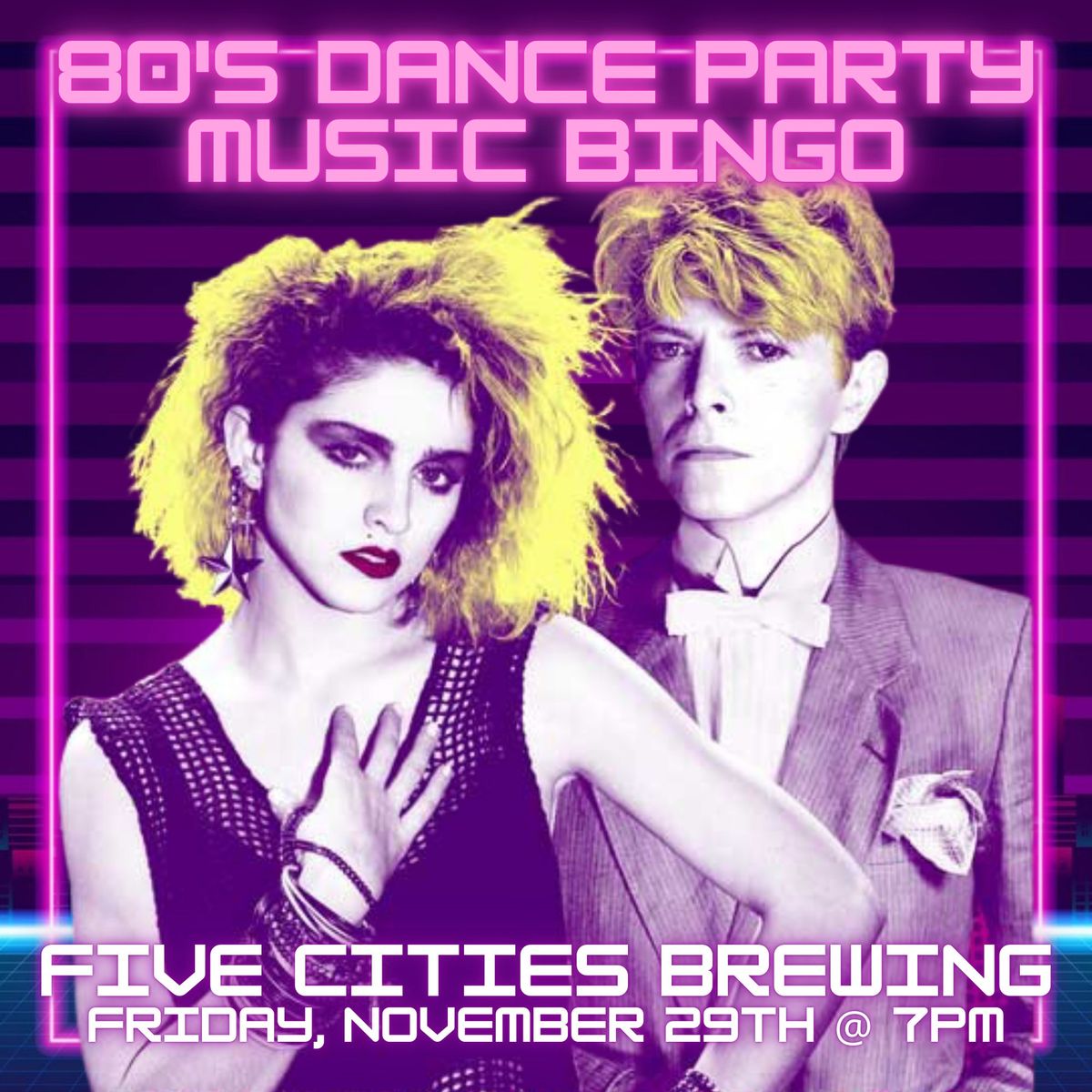 80's Dance Party Music Bingo @ Five Cities Brewing (Bettendorf, IA) \/ Friday, November 29th @ 7pm