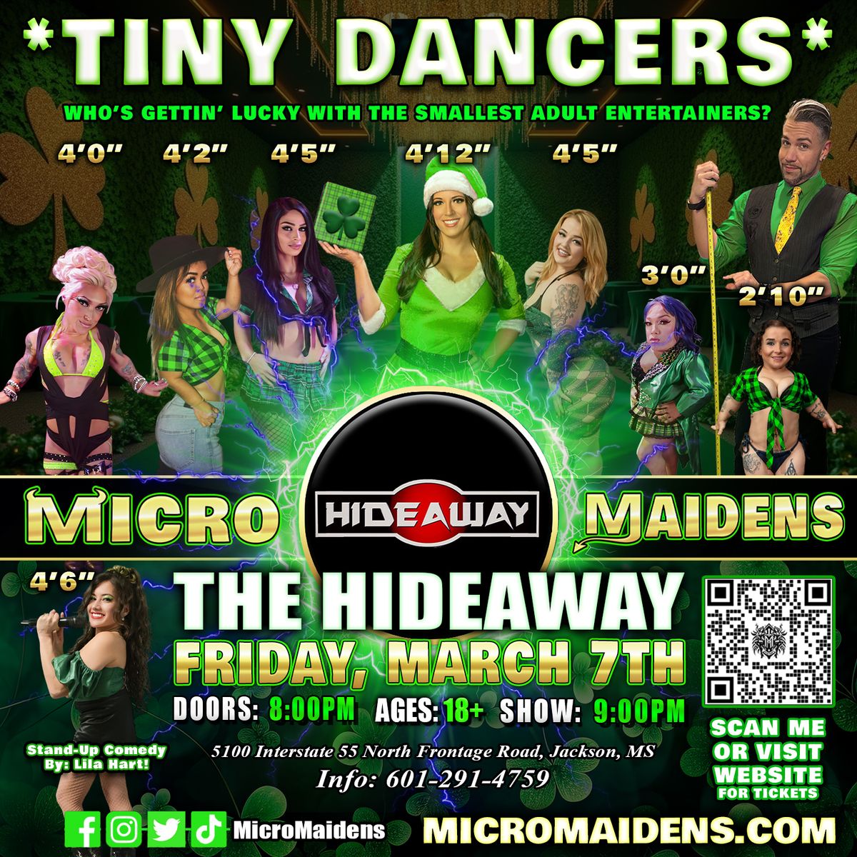 Jackson, MS - Micro Maidens: Dwarf Dancers @The Hideaway "Life's Too Short to Miss This!"