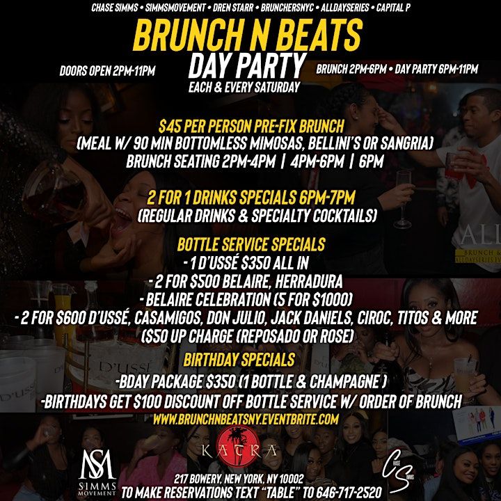 NYC Brunch N Beats Day Party Katra Saturday in City HipHop Aries Happy ...