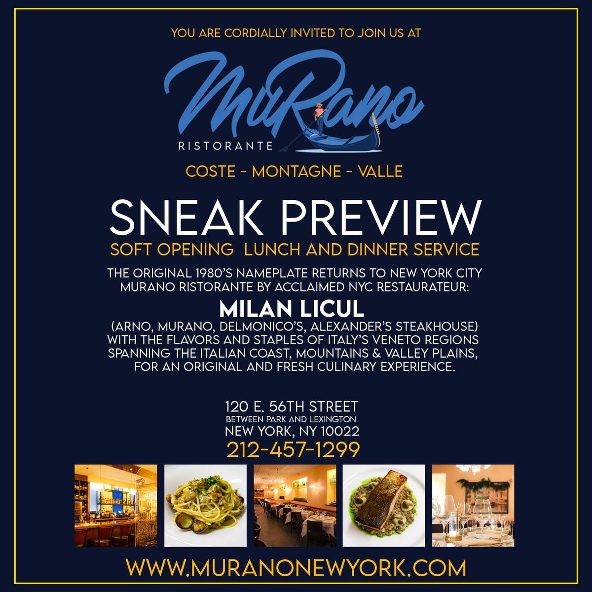 Tues 12\/24 Christmas Eve Special Hours dining Murano Ristorante Preview -Venetian Italian Cuisine