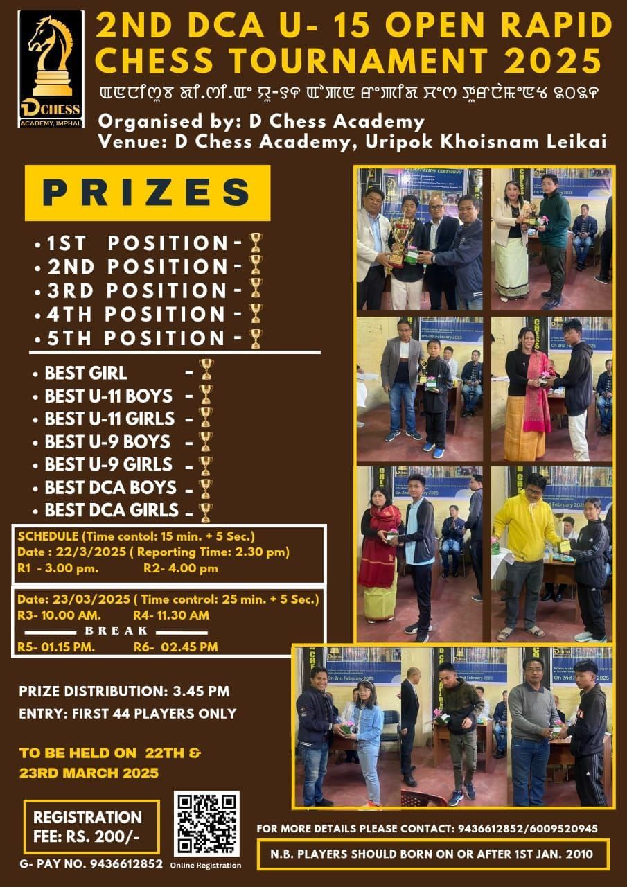 2nd DCA U-15 Open Rapid Chess Tournament 2025