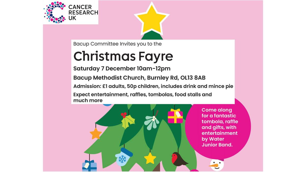 Christmas Fayre - CRUK Bacup Committee