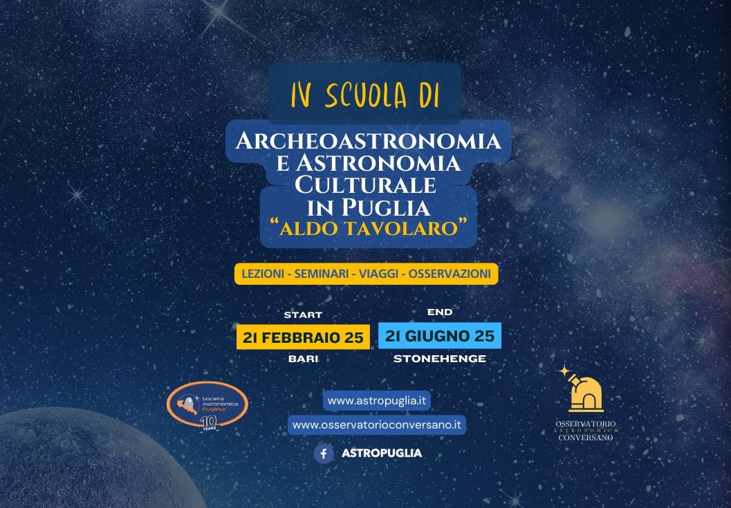 IV Scuola di Archeoastronomia e Astronomia Culturale in Puglia "Aldo Tavolaro"