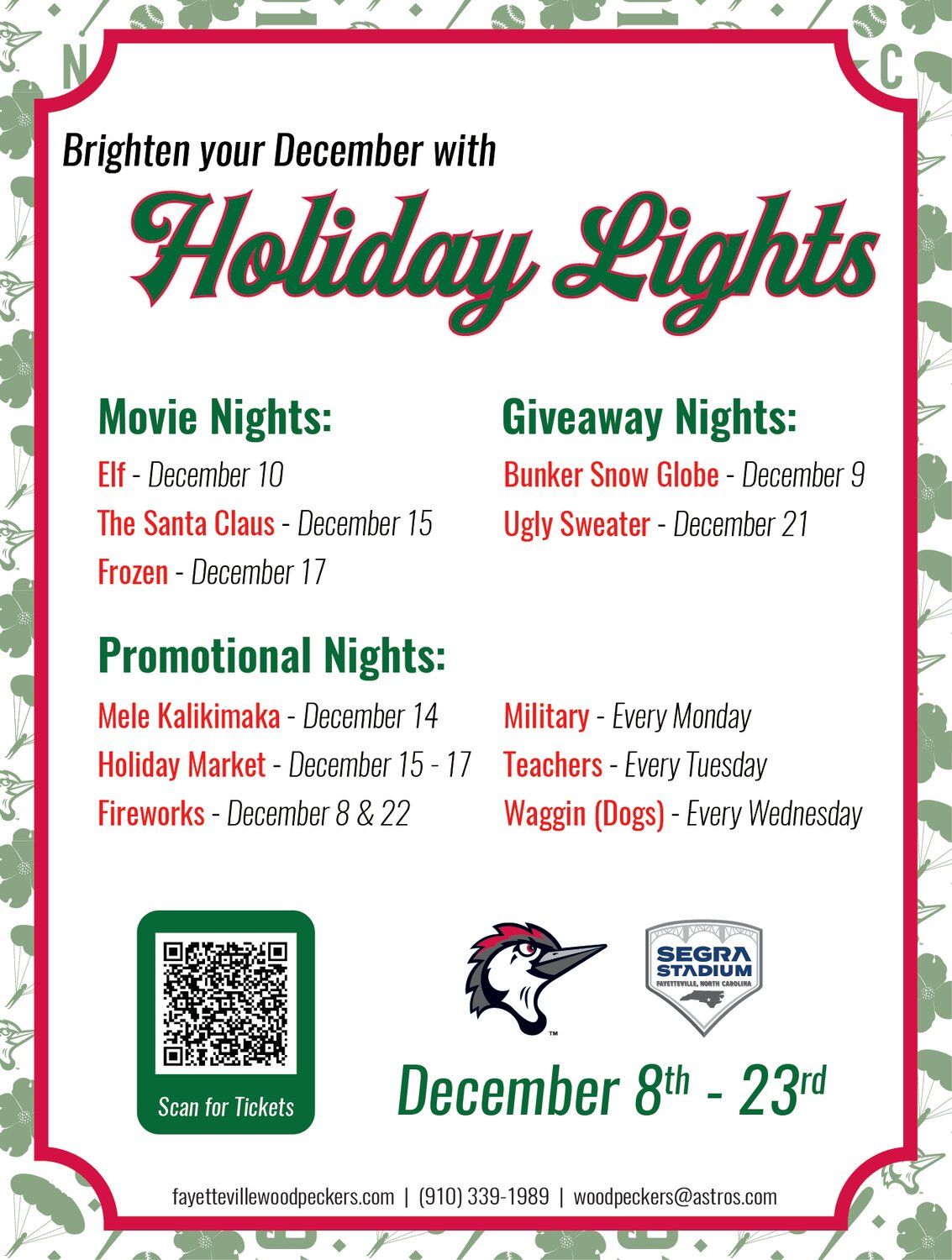 Fayetteville Holiday Lights at Segra Stadium