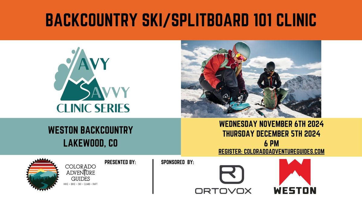 Avvy Savvy Free Clinc: Backcountry 101 at Weston Backcountry