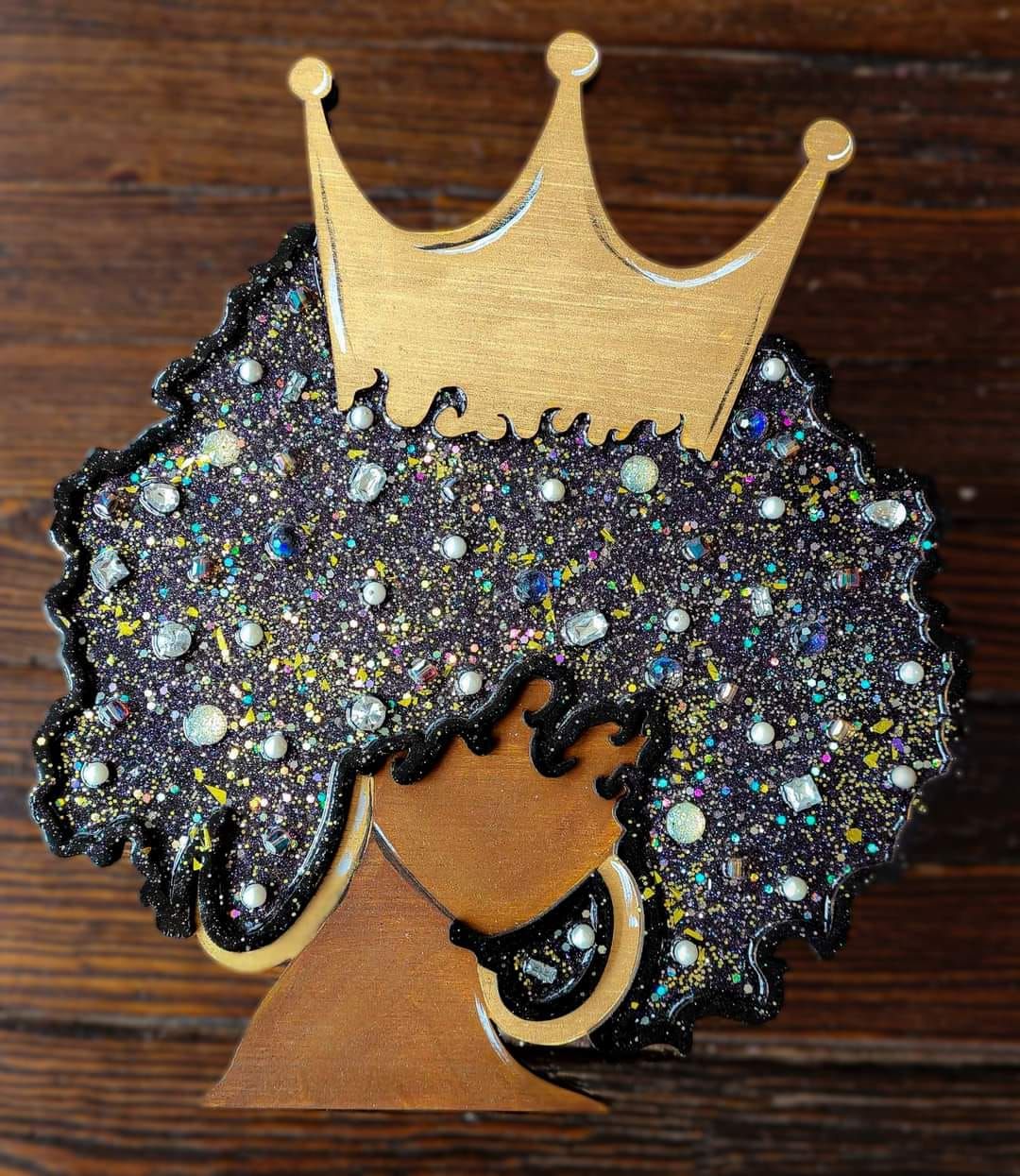 Resin Jeweled Afro Queen (must sign up by 9\/27 at 5pm!)