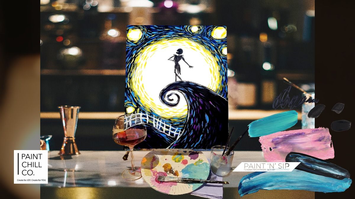 Portsmouth Paint \u2018n\u2019 Sip - \u201cStarry Nightmare Before Christmas\u201d