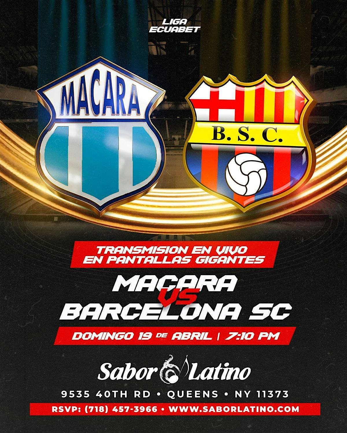 MACARA VS BARCELONA SC EN SABOR LATINO NY, Sabor Latino, Queens, 19 ...