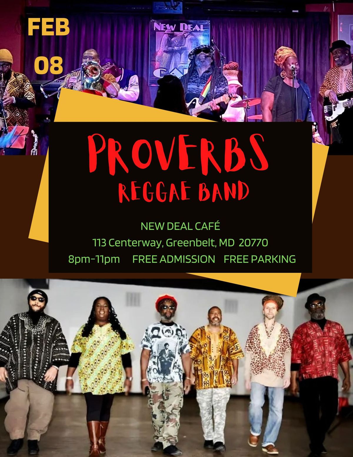 Proverbs Reggae Band LIVE at New Deal Caf\u00e9