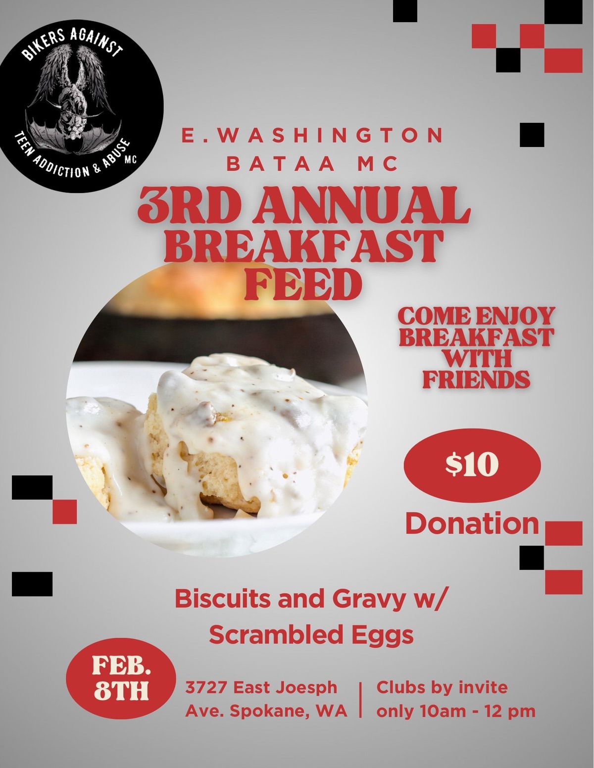 3rd Annual E.WA. BATAA Biker Breakfast 