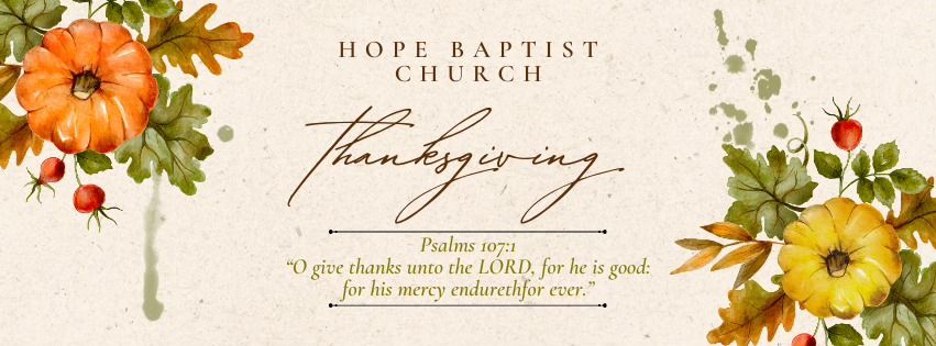 Thanksgiving at HOPE - Special Service and Dinner