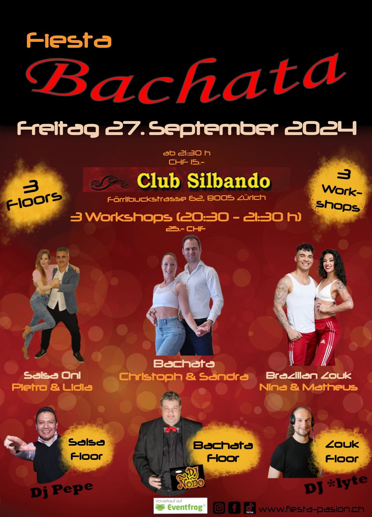 Fiesta Bachata - 3 Workshops und 3 Floors