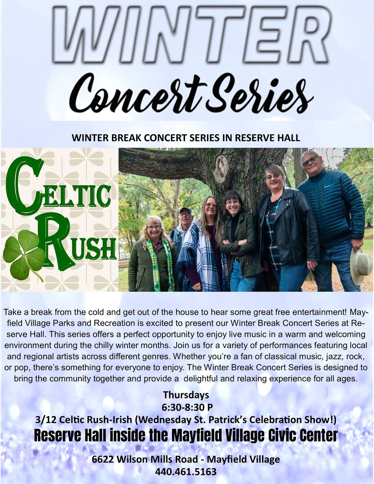 Celtic Rush-Irish Wednesday St. Patrick\u2019s Celebration - WINTER BREAK CONCERT SERIES IN RESERVE HALL