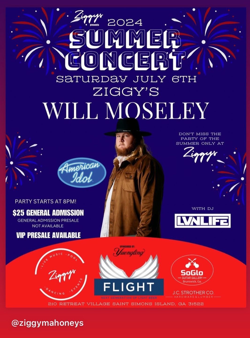 WILL MOSELEY ~ ZIGGY\u2019S Summer Concert