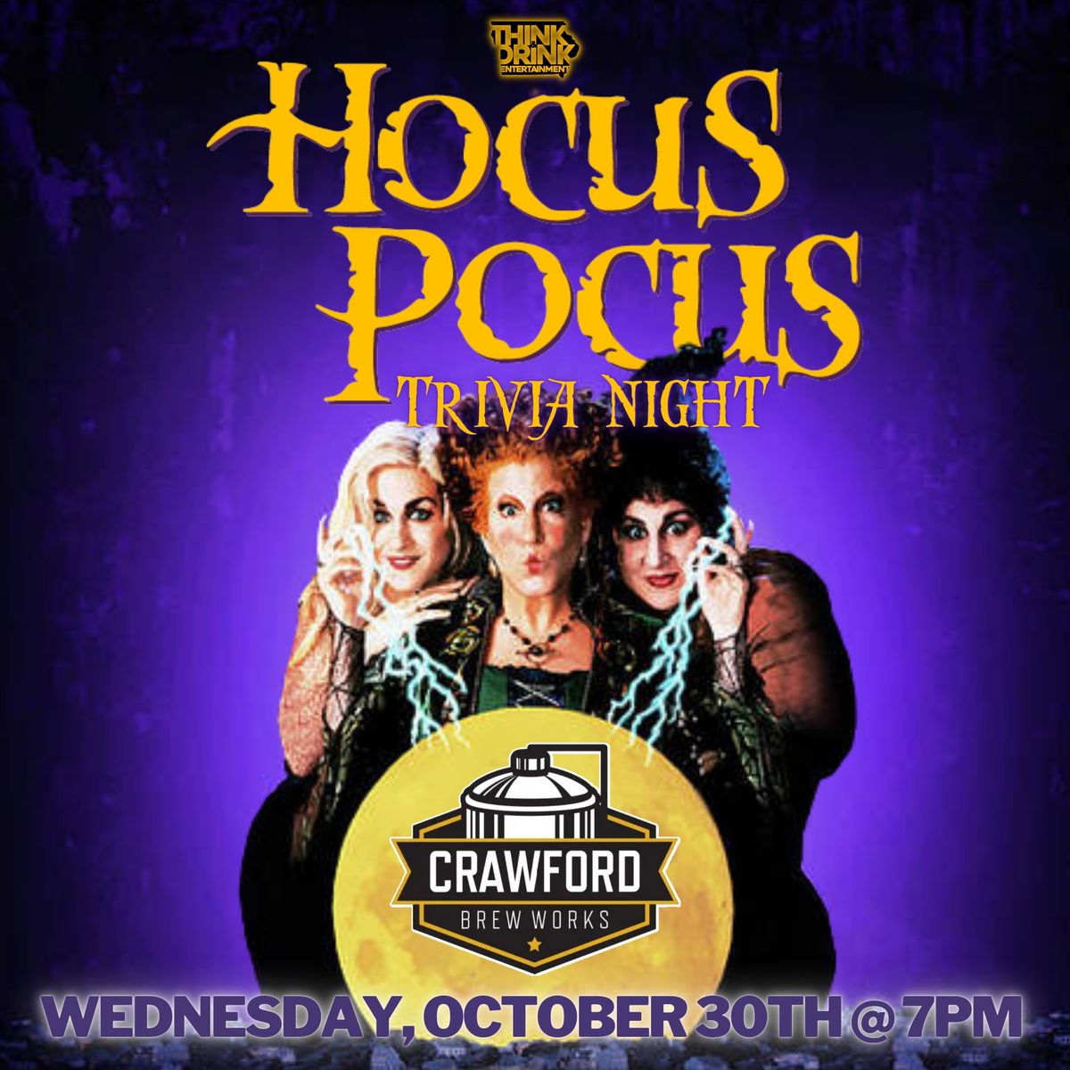 Hocus Pocus Trivia @ Crawford Brew Works (Bettendorf, IA) \/ Wednesday, October 30th @ 7pm