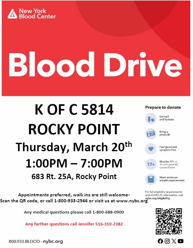 Blood Drive March 20, 2025