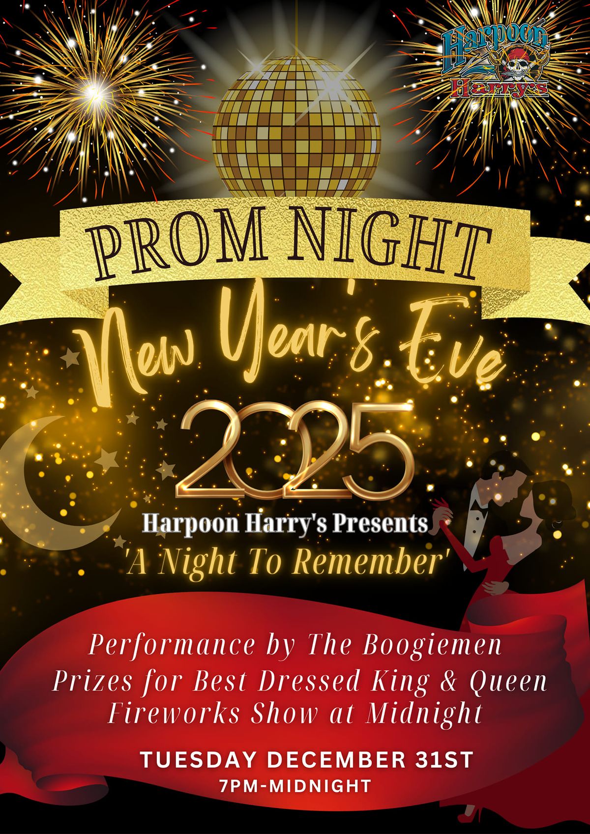 New Year's Eve \ud83d\udc51 Prom Night\ud83c\udf19 at Harpoon Harry's 