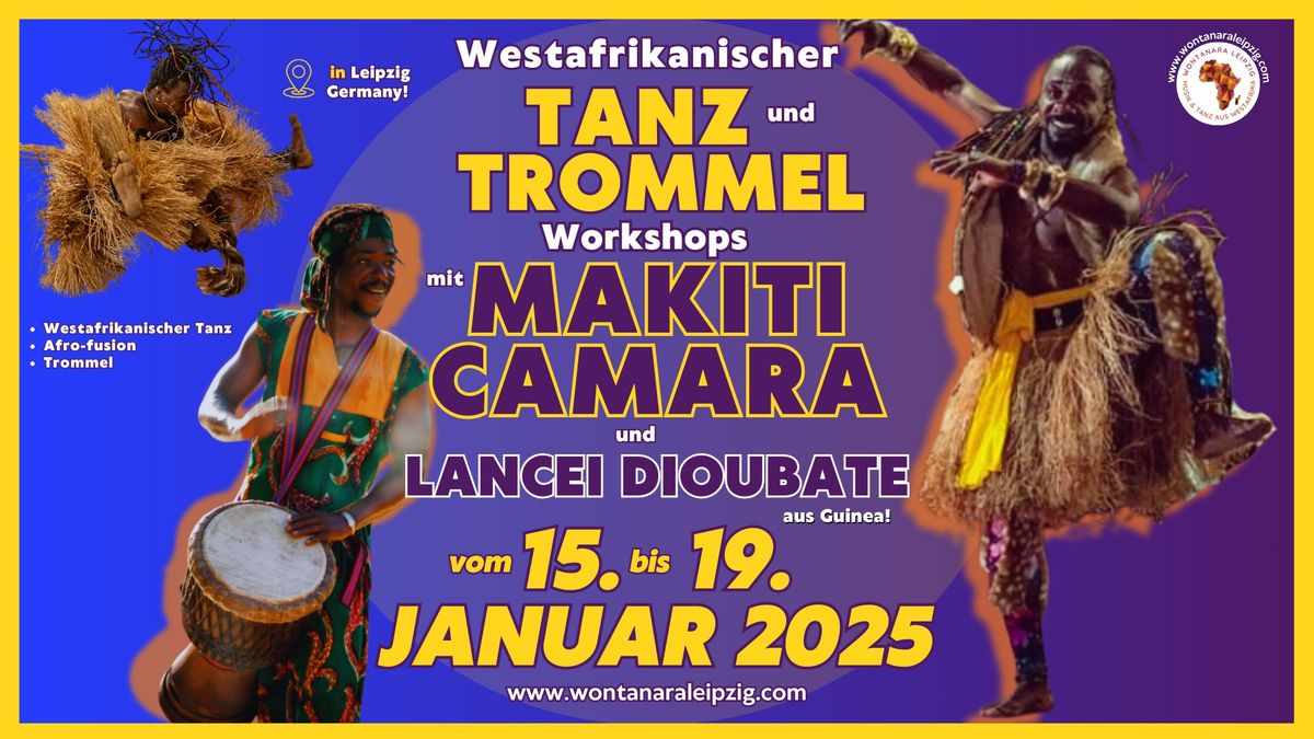 Tanz- und Trommelworkshops mit Makiti Camara und Lancei Dioubate in Leipzig!