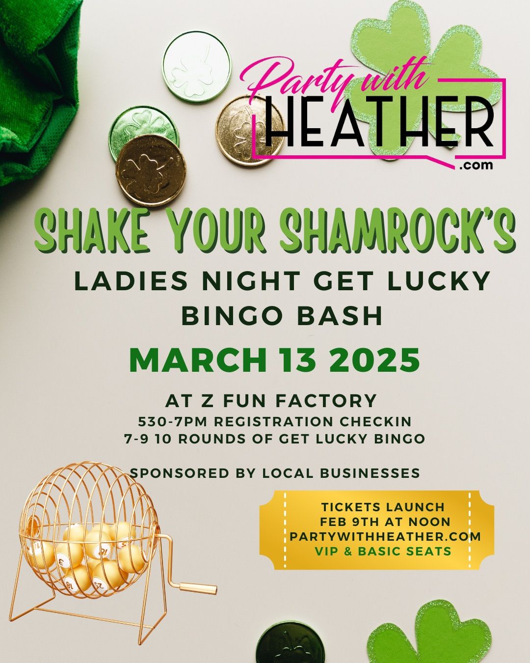 Shake your Shamrocks Ladies Bingo Night by party with Heather 