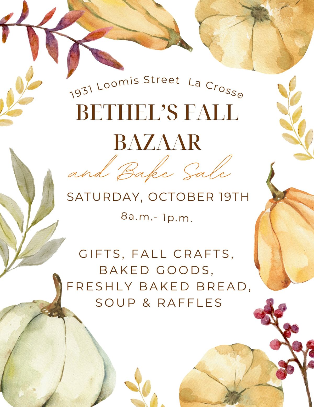 Bethel's Fall Bazaar and Bake Sale