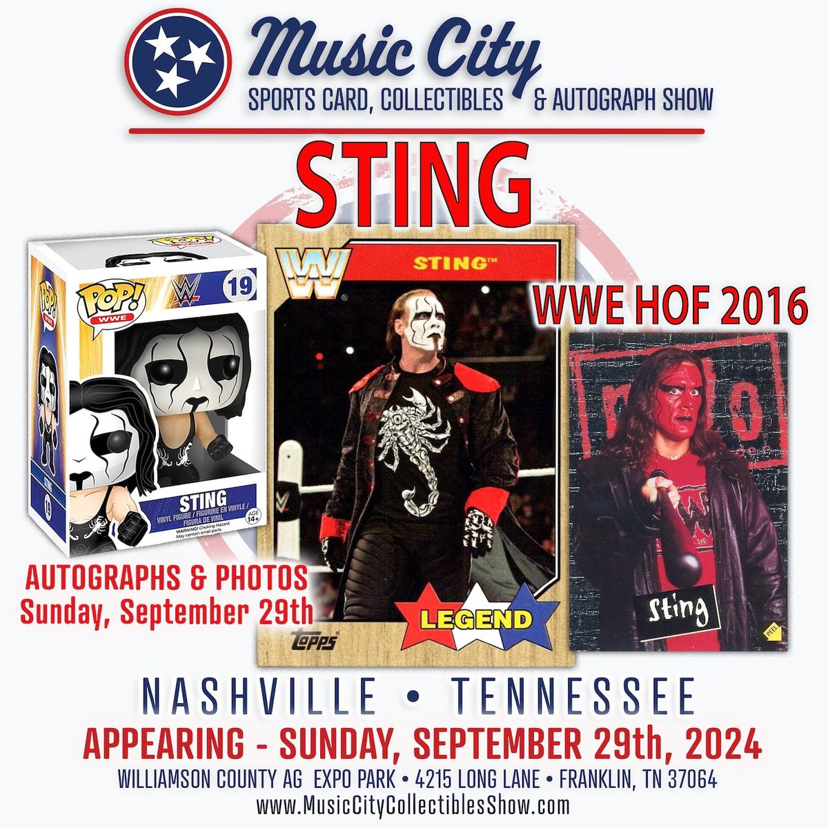 Wrestling Legend "STING" Autograph Signing at the 2024 MUSIC CITY Sports Card & Autograph Show