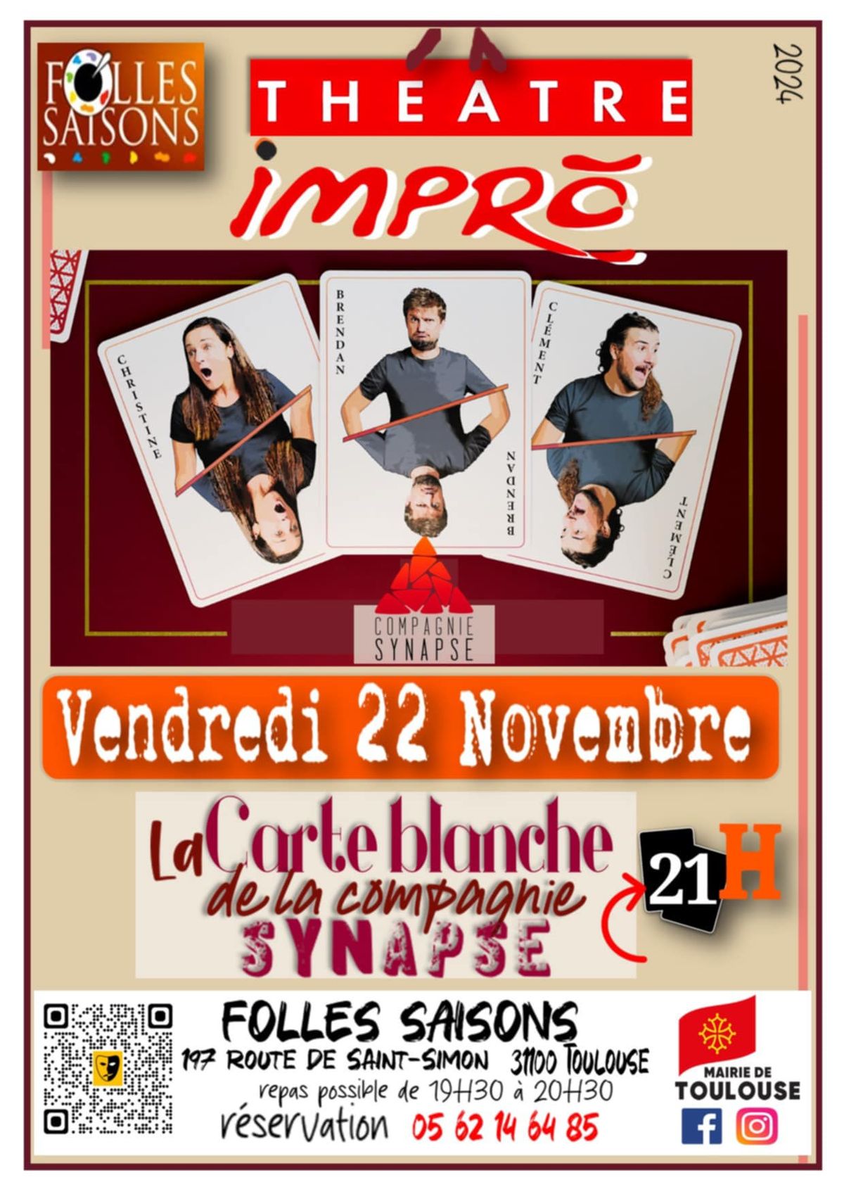 La Carte blanche : th\u00e9\u00e2tre d'impro par la Compagnie Synapse