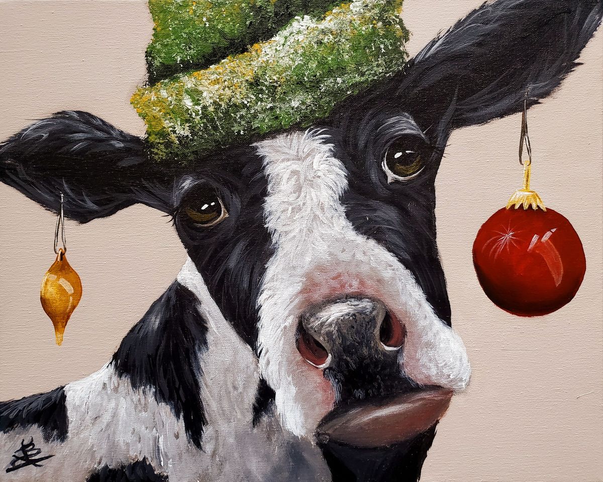 Adult Holiday Cow Paint & Sip Event Nov 21 6pm-9pm