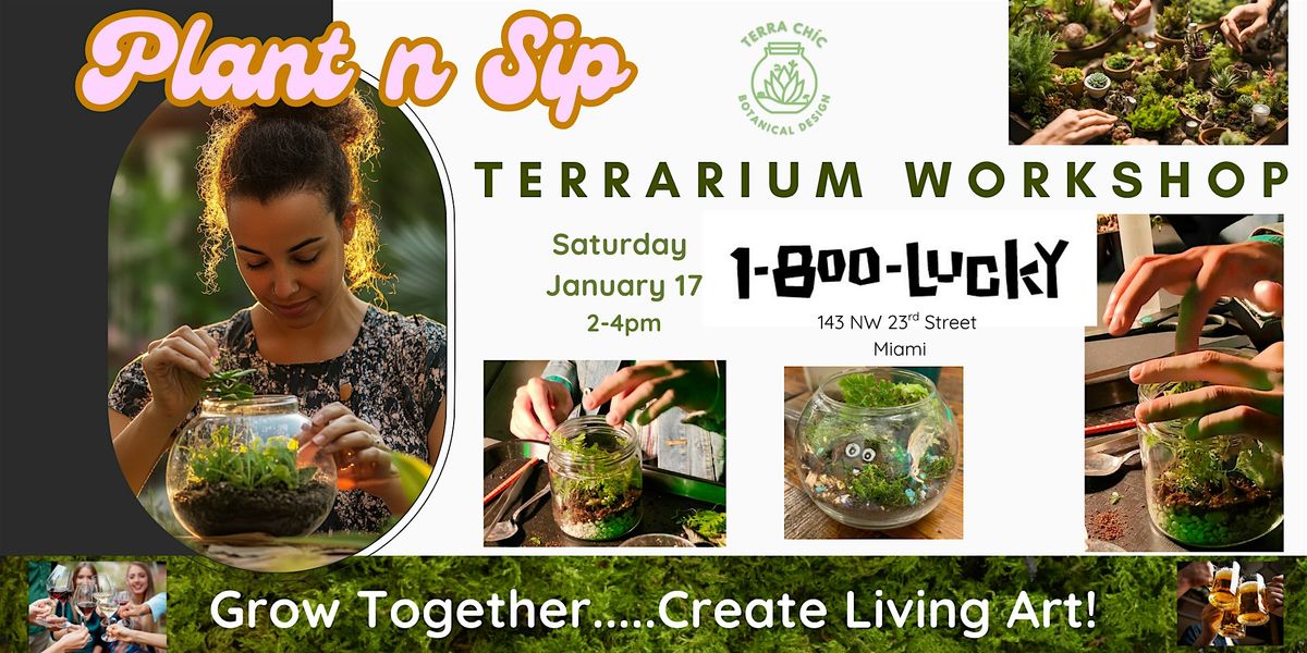 Terrarium Workshop - Plant and Sip at 1-800 LUCKY