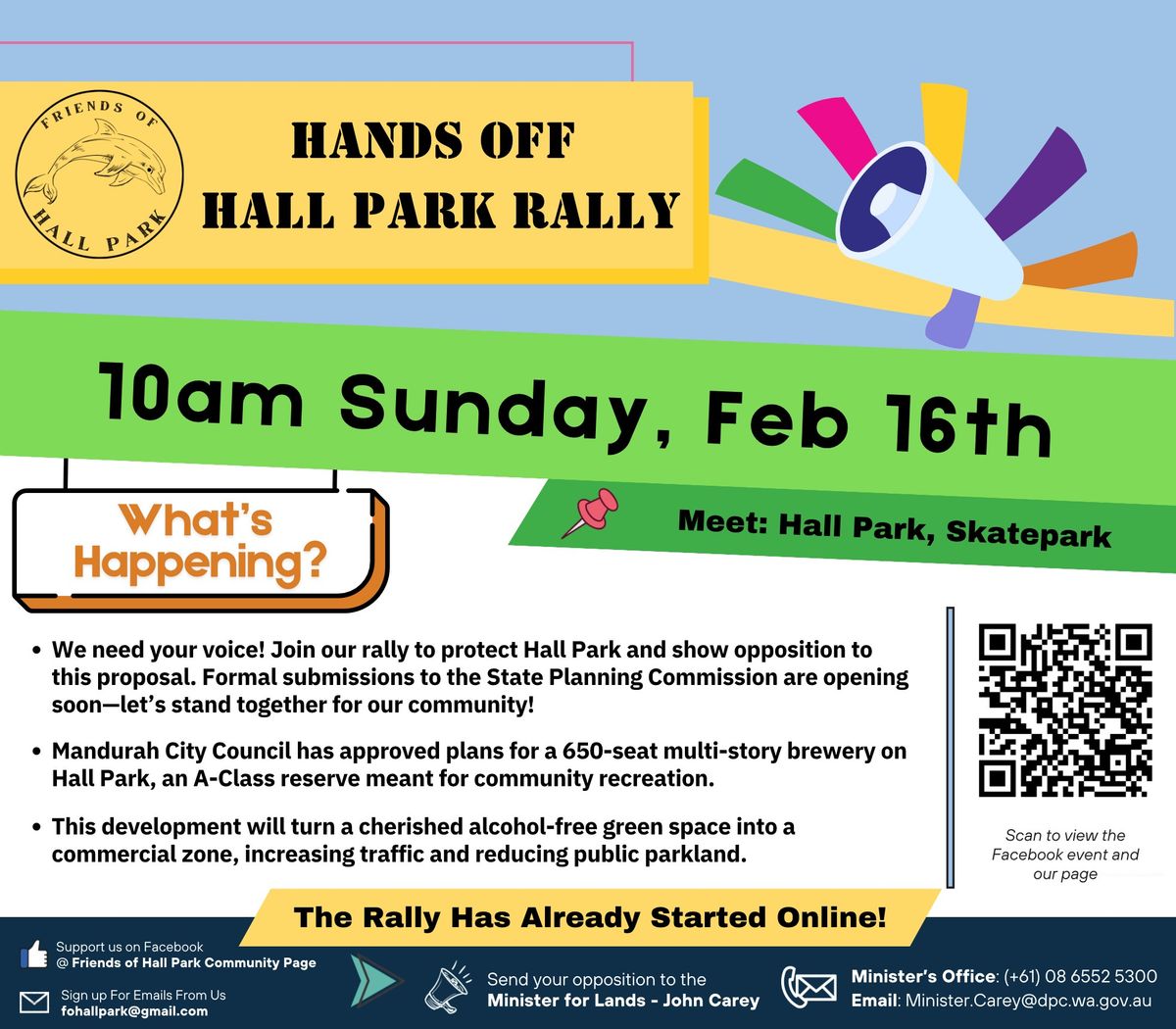 Hands off Hall Park Rally Mandurah